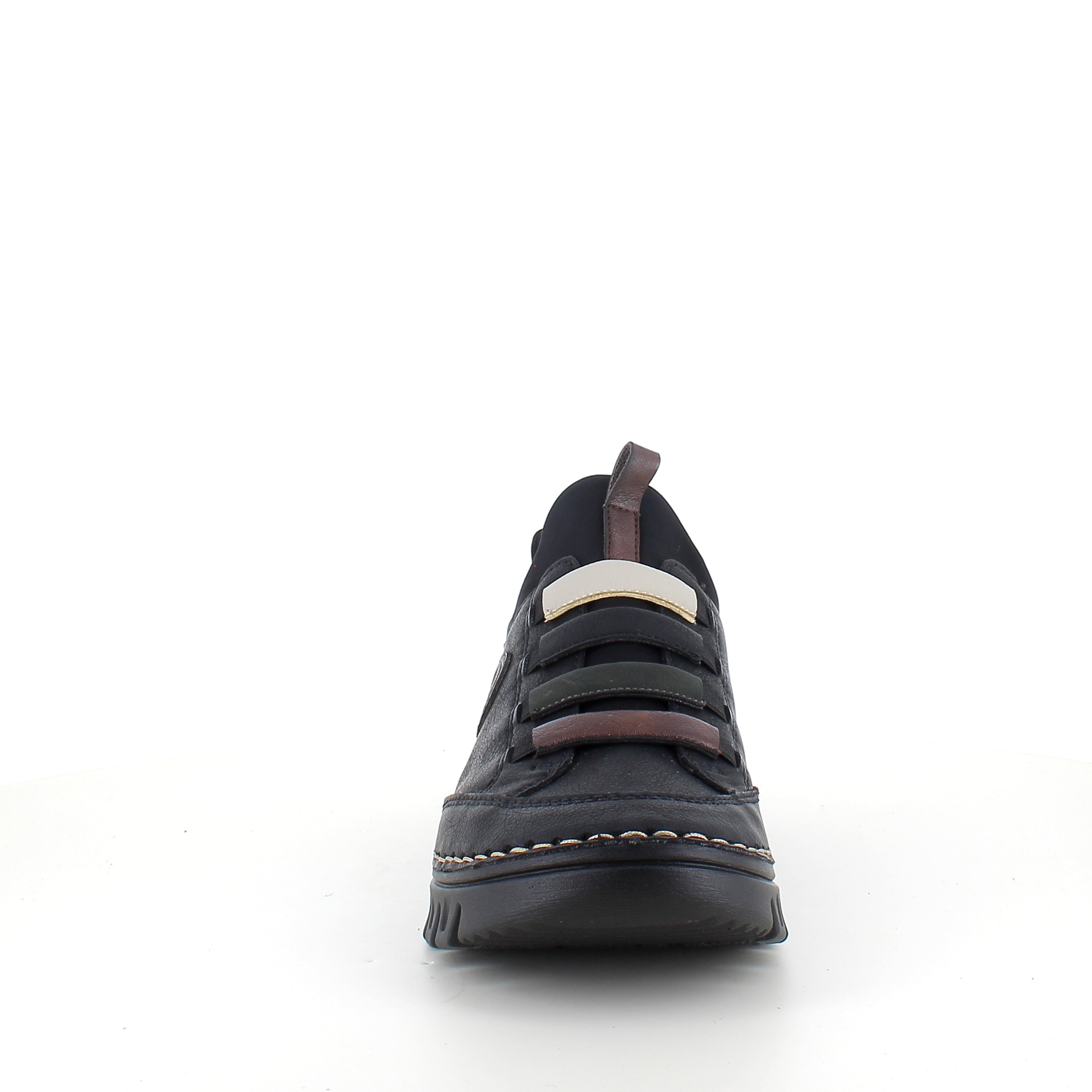 Rieker sko til dame i svart – fleksibel slip-on-komfort