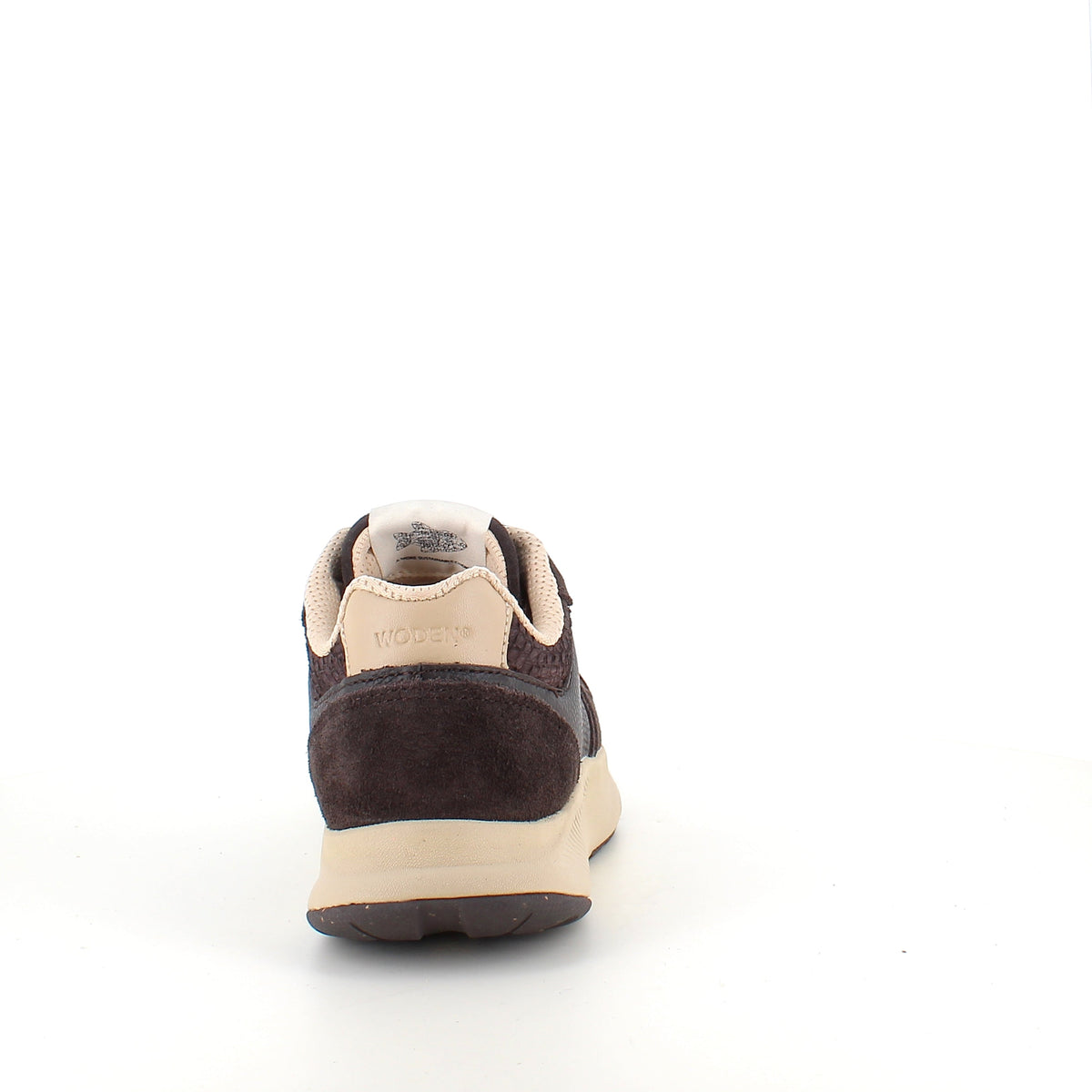 Mathilde Runner Leather – sjokoladebrun Woden sneaker med lett rullesåle