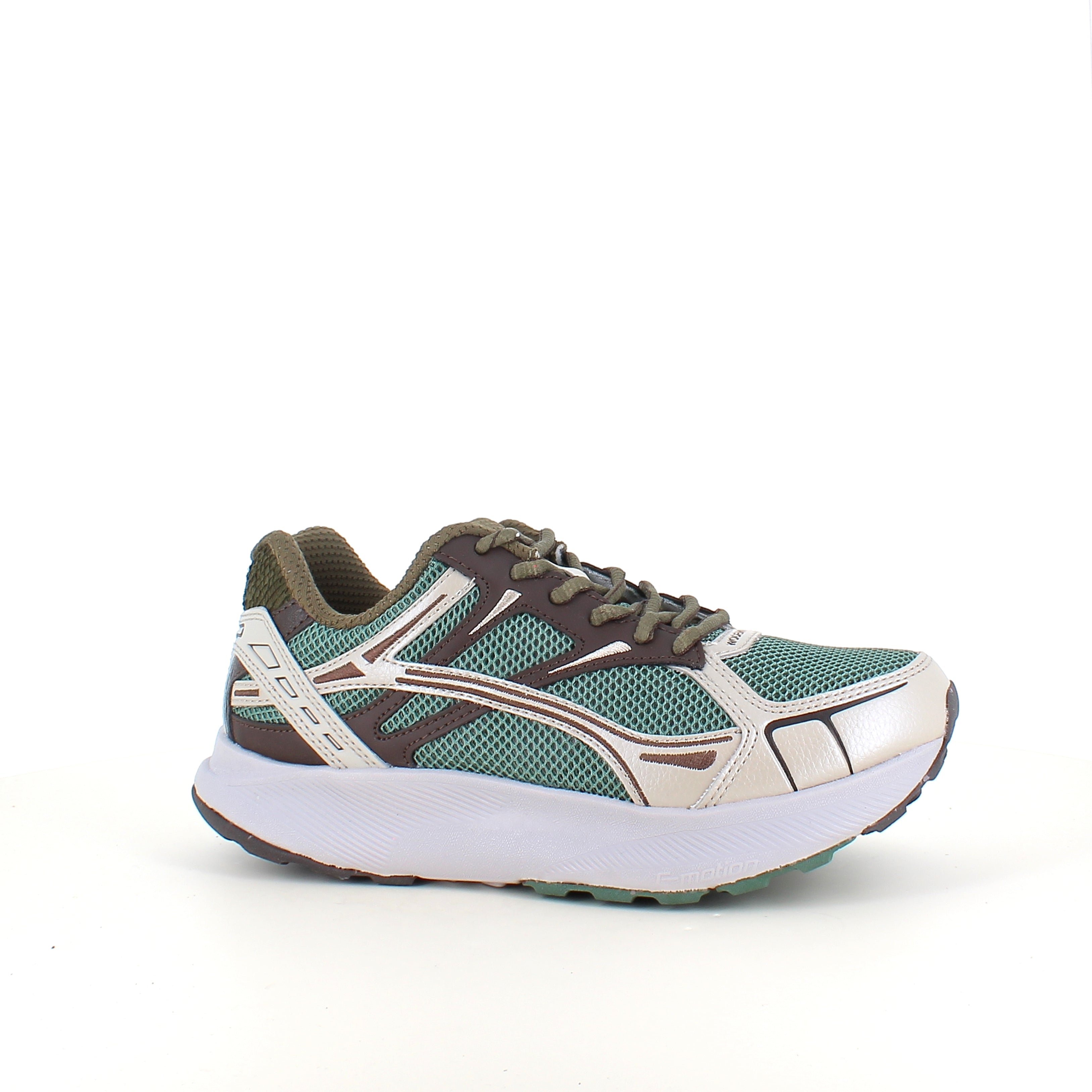Woden Freja Runner – olivengrønn/brun sneaker med lett rullesåle