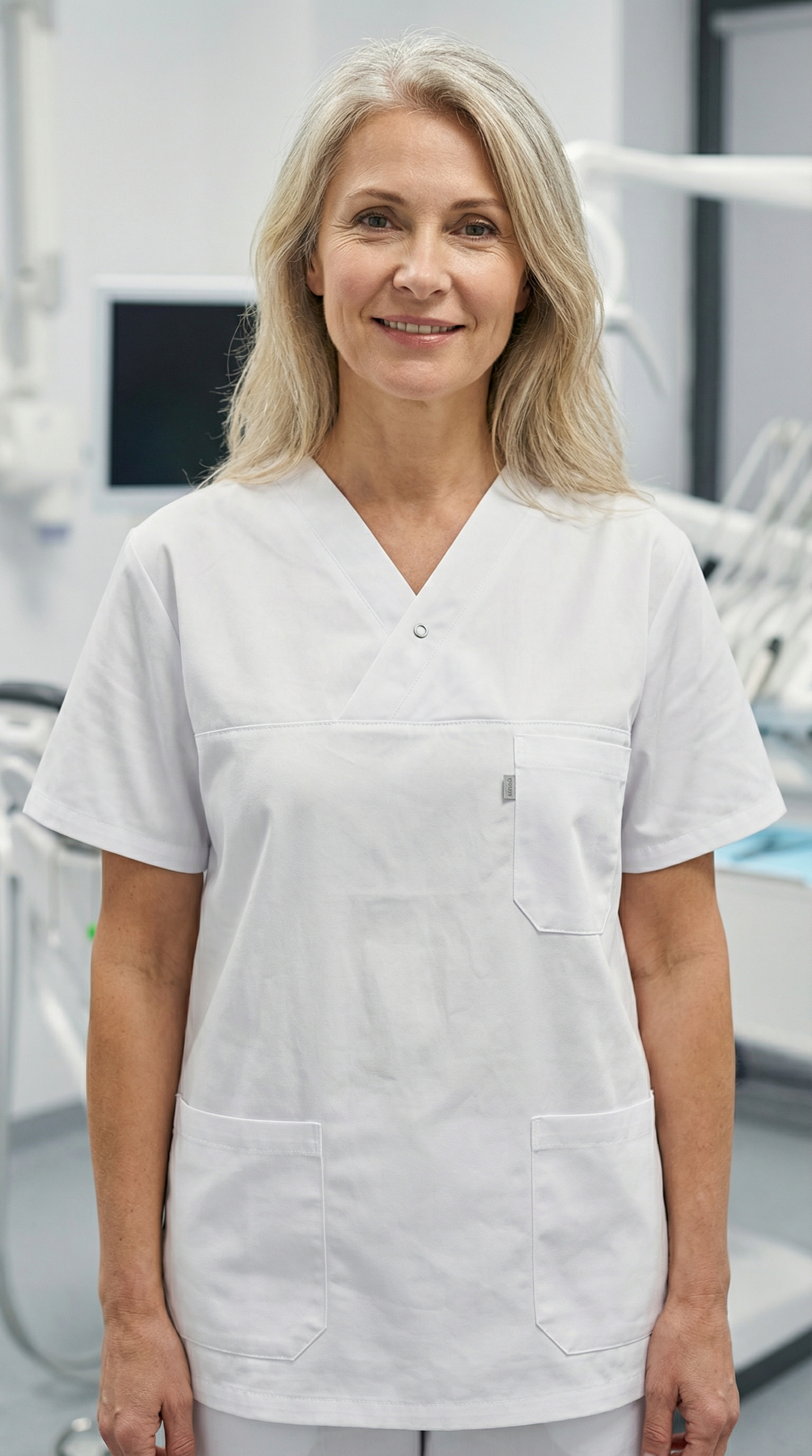 Unisex tunika med klassisk V-utringning