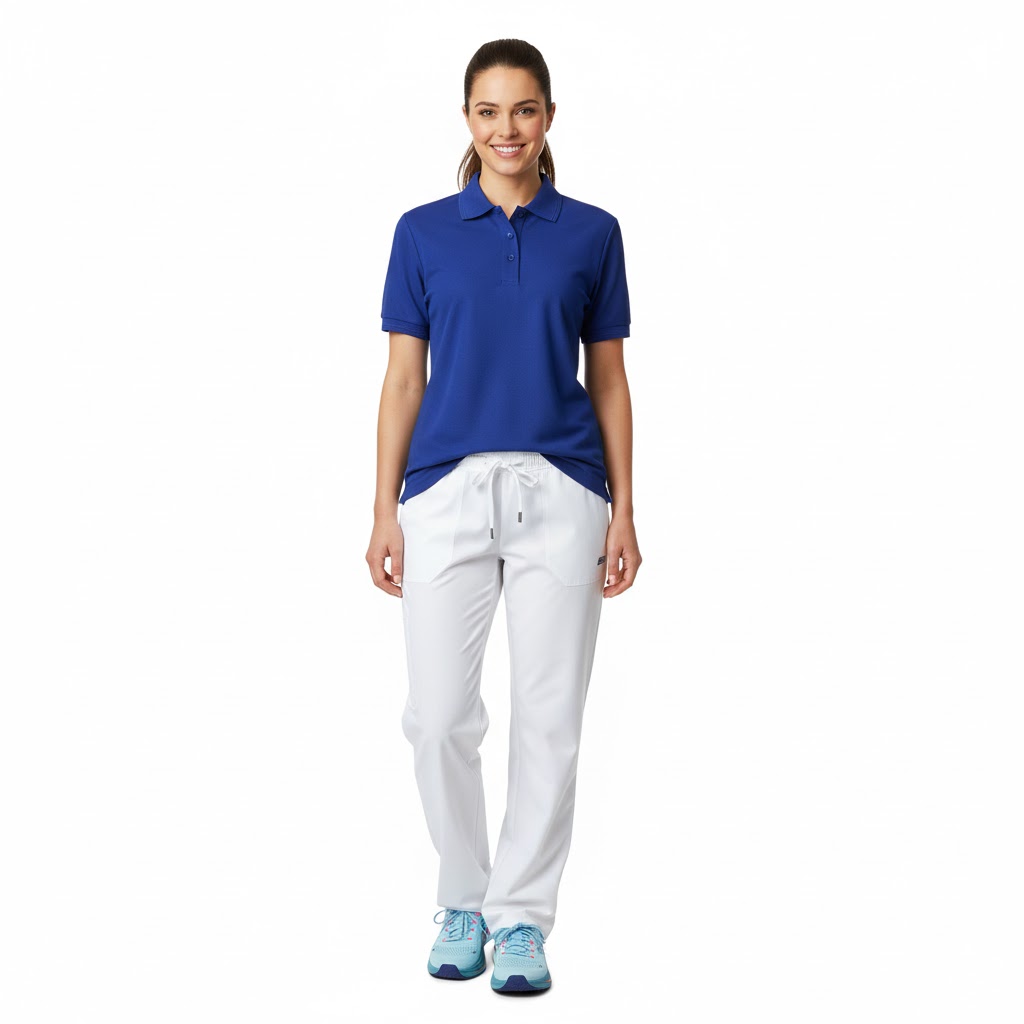 Nybo kongeblå dame Prowear-polo, slitesterk, klassisk