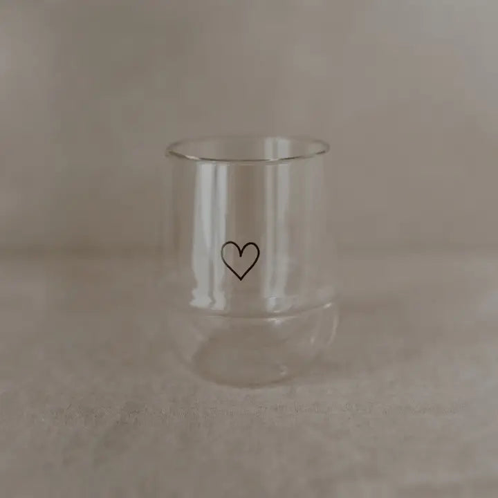 Dobbeltvegget glass med hjerte – elegant og funksjonelt termoglass til kaffe og te