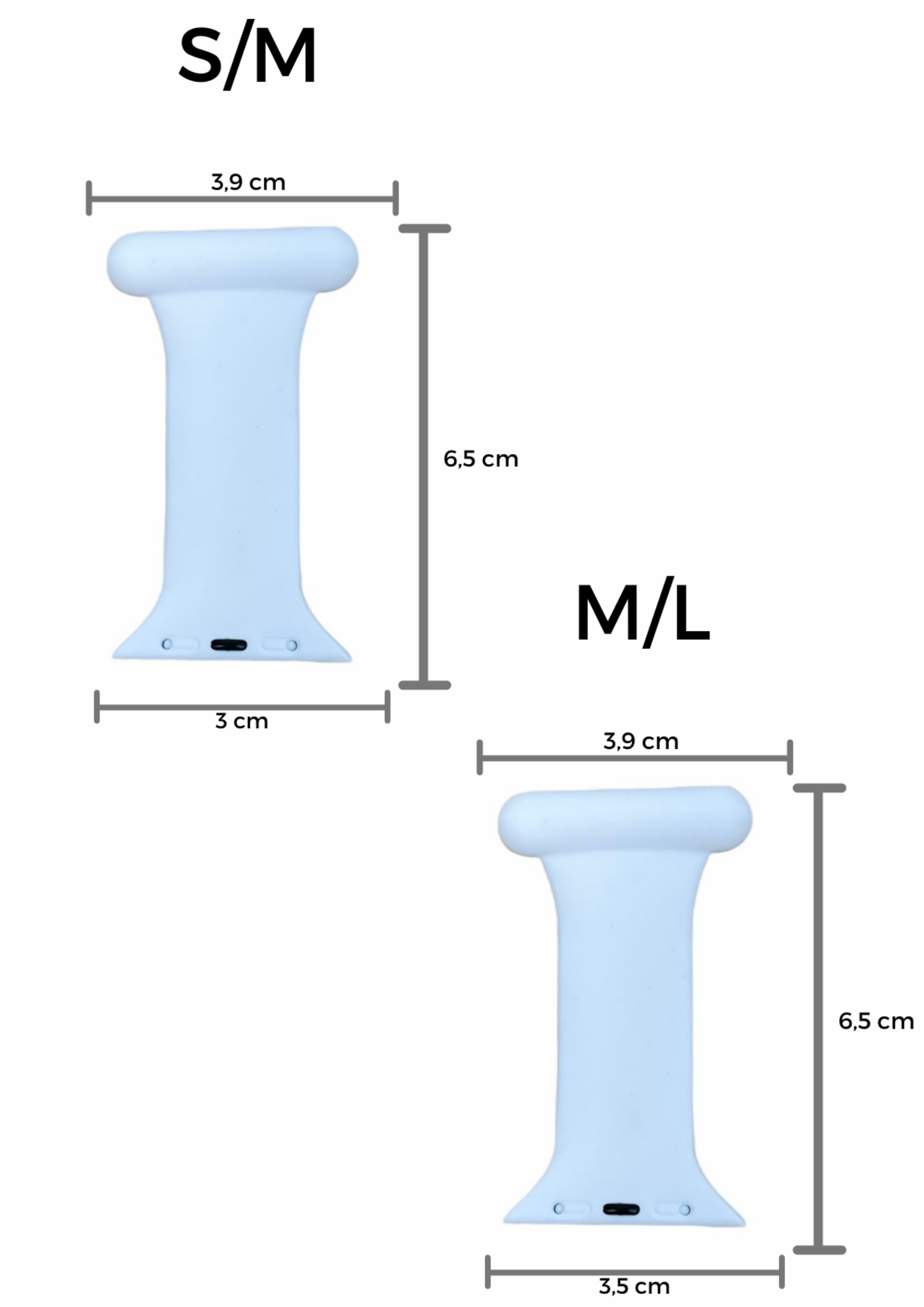 Hvit silikonrem til Apple Watch for sykepleiere
