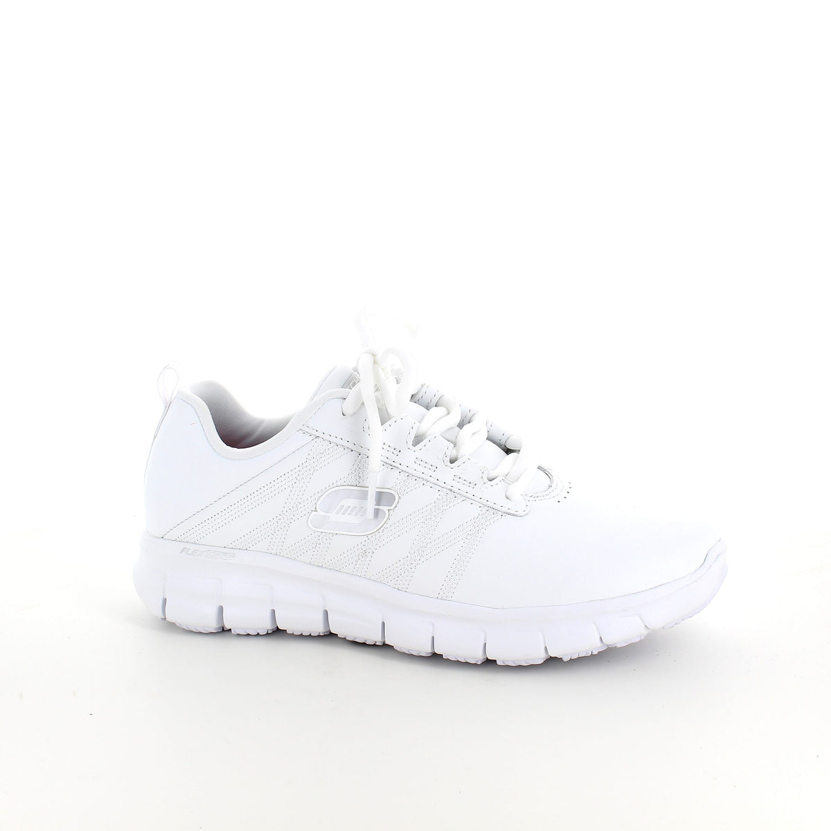 Hvit Skechers work-sko med memory foam