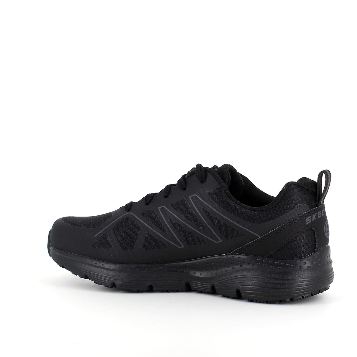 Skechers Work sko i svart med svangstøtte