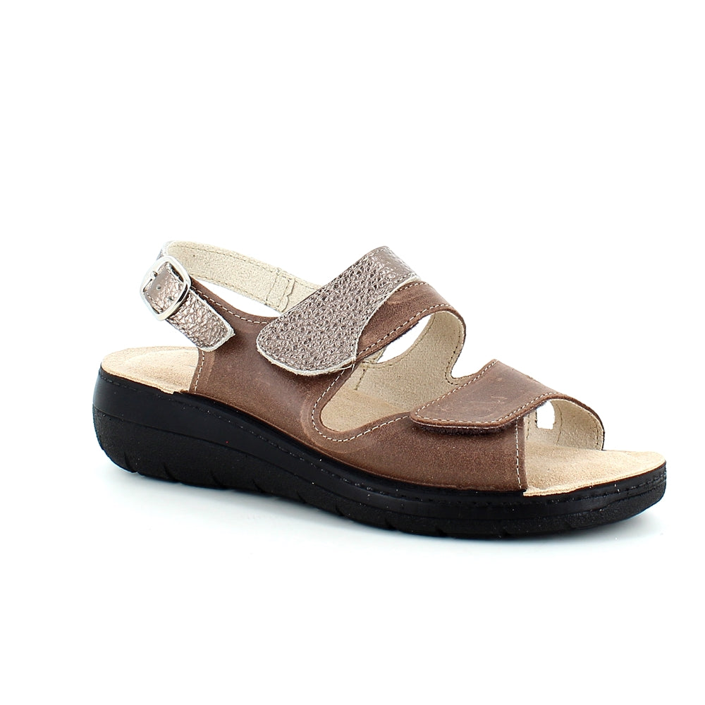 Bred skinnsandal med borrelås