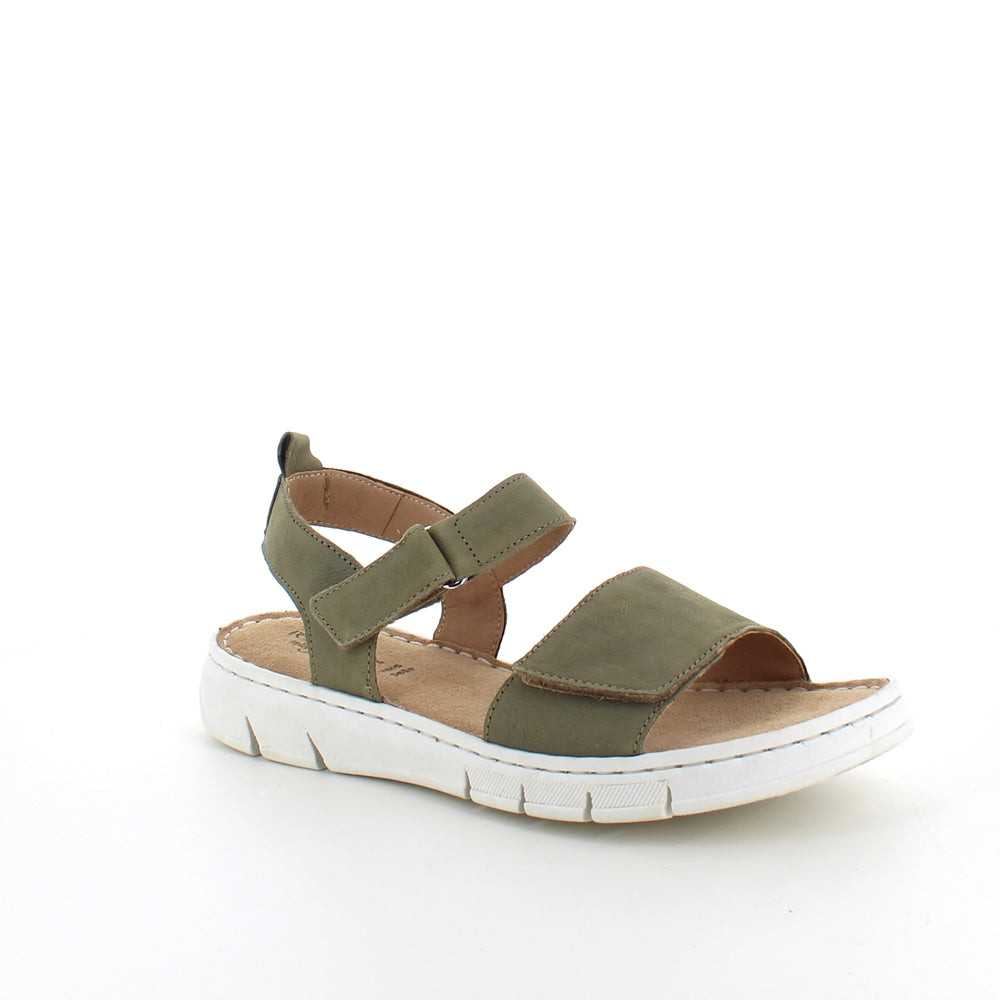 Myk og fleksibel skinnsandal i matt grønn fra Relaxshoe