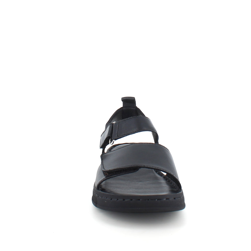 Lekker myk og fleksibel skinnsandale i svart fra Relaxshoe