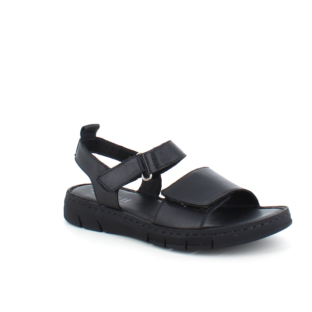 Lekker myk og fleksibel skinnsandale i svart fra Relaxshoe