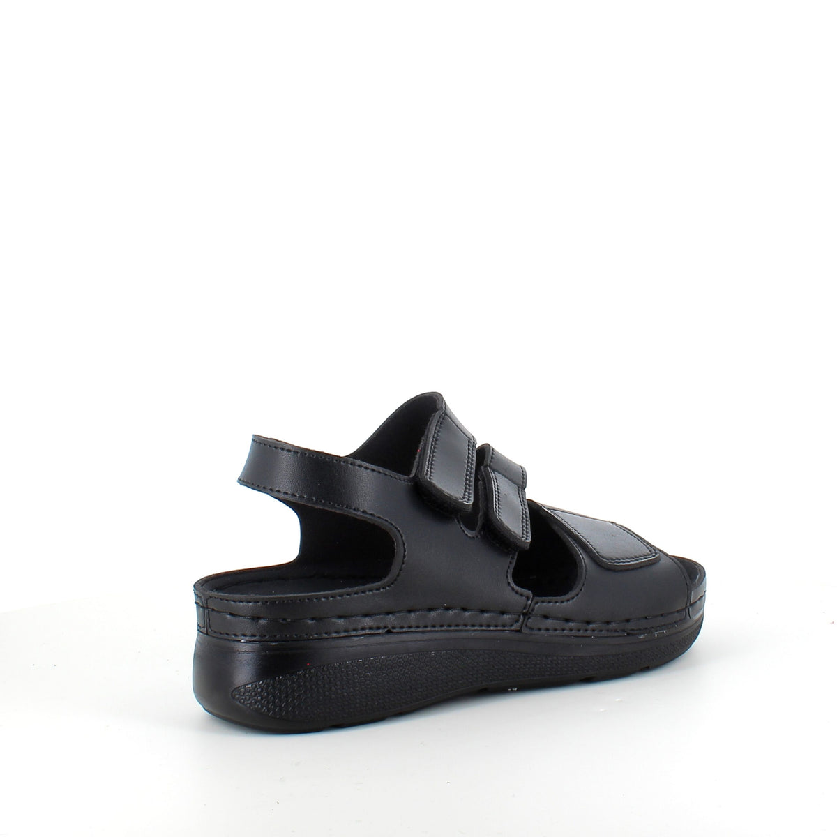 Svart sandal med tre justerbare remmer