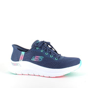 Skechers Slip-ins med Arch Fit – blå joggesko med handsfree komfort
