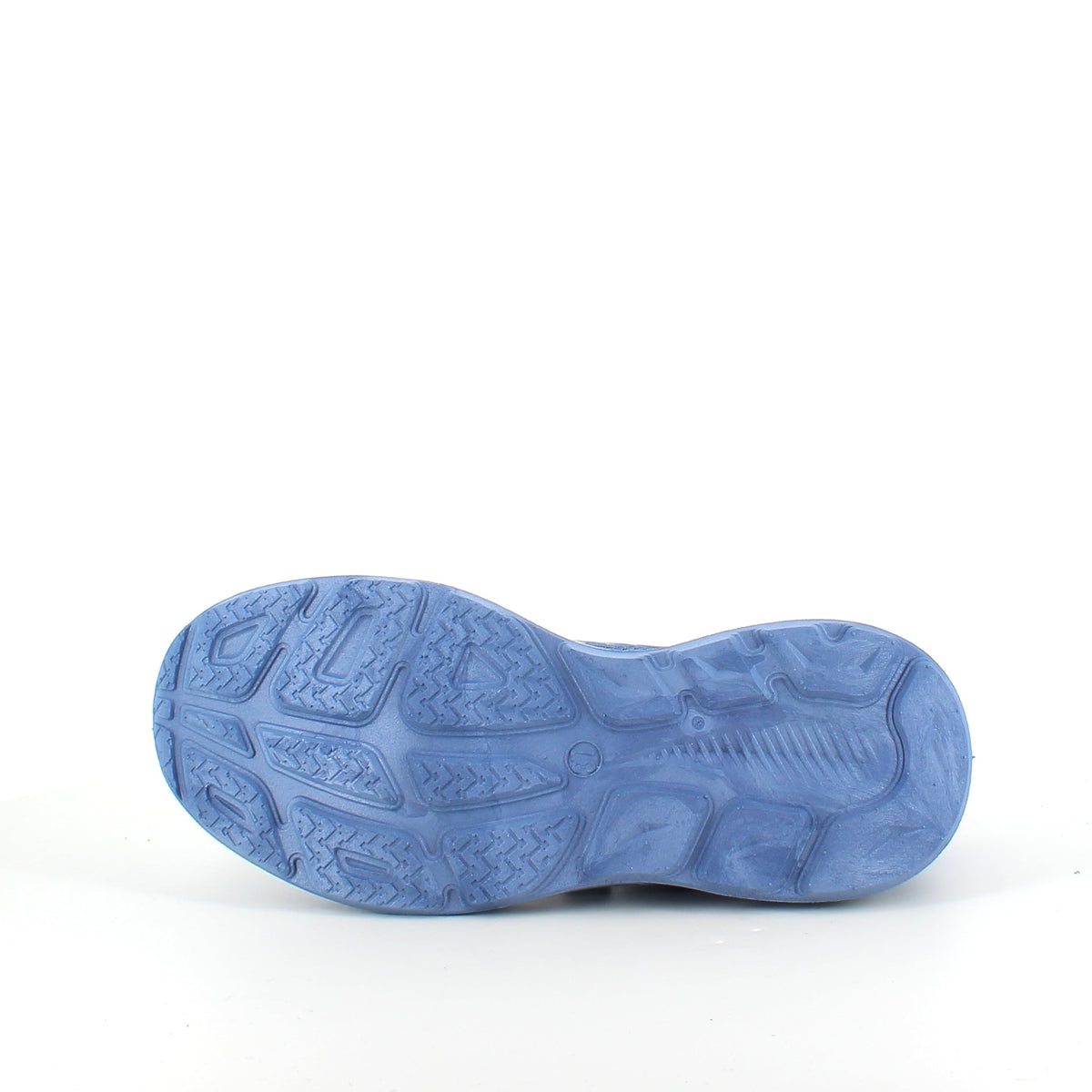 Blå slip-on-sko med strikket overdel