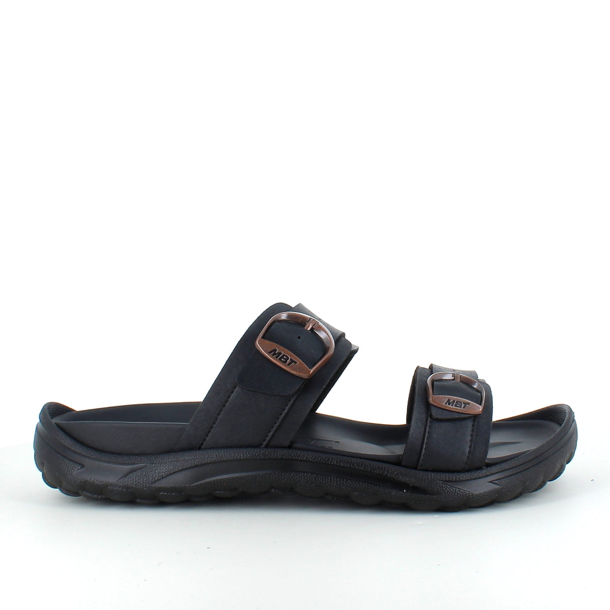 Sort herre slip-on sandal fra MBT med ergonomisk fotseng