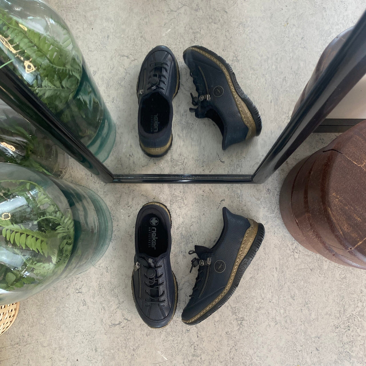 Mørkeblå Rieker slip-on sneakers til damer
