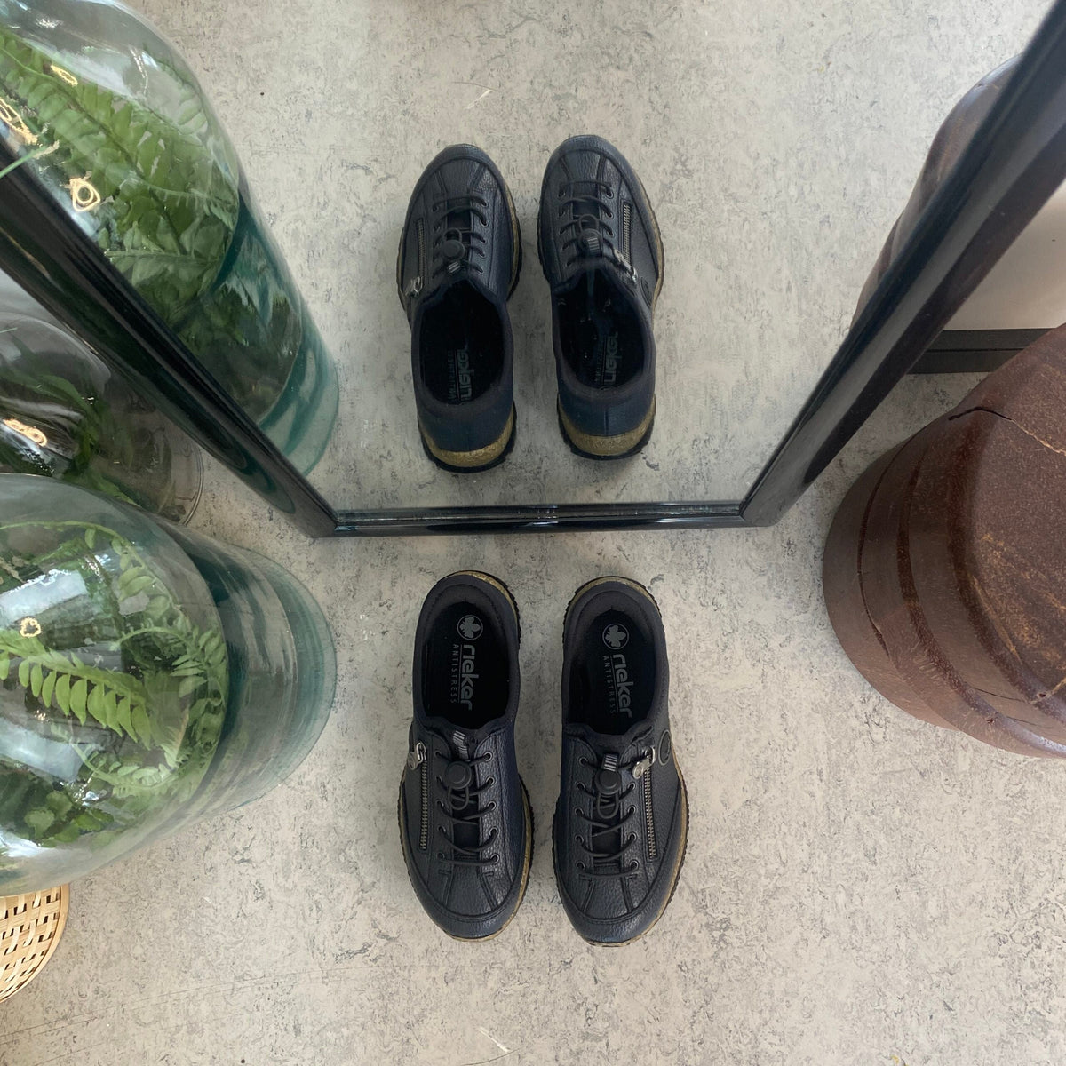 Mørkeblå Rieker slip-on sneakers til damer