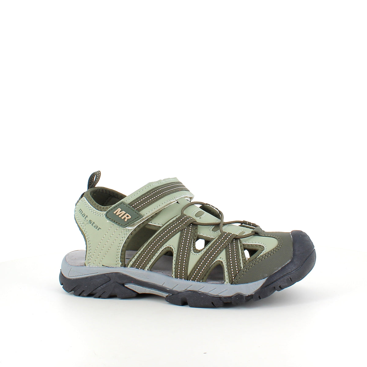 Robust tursandal i khaki med god støtte