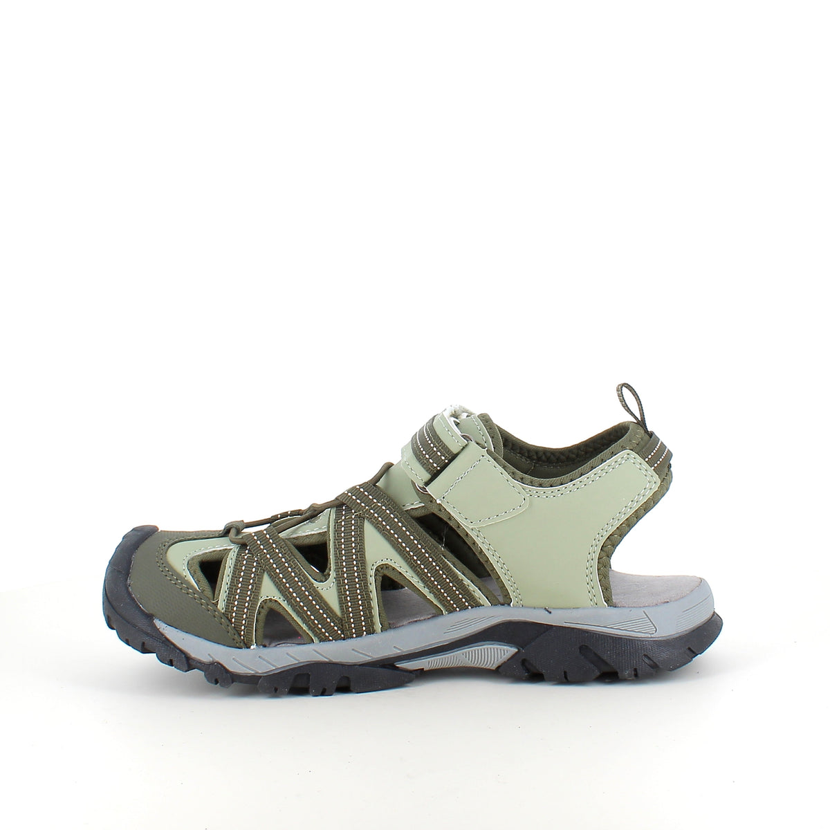 Robust tursandal i khaki med god støtte
