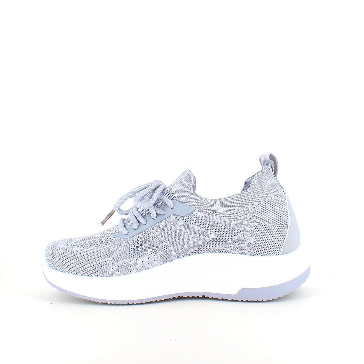Grå slip-on lettvekts sneaker i pustende strikk