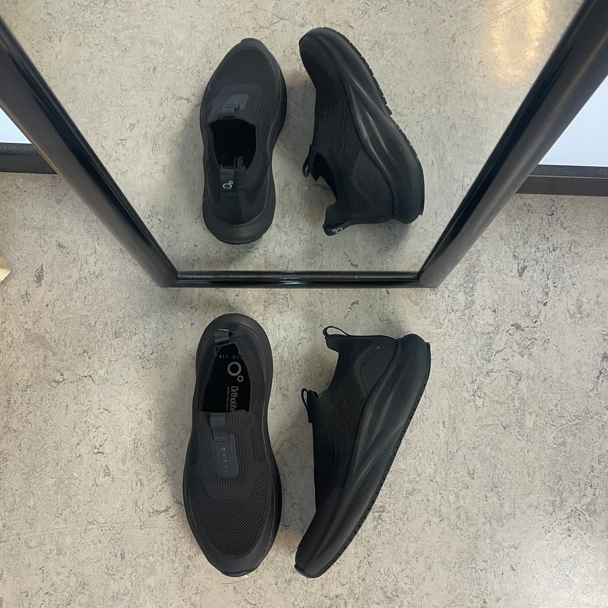 Svart slip-on arbeidssko med maksimal komfort og sklisikker såle