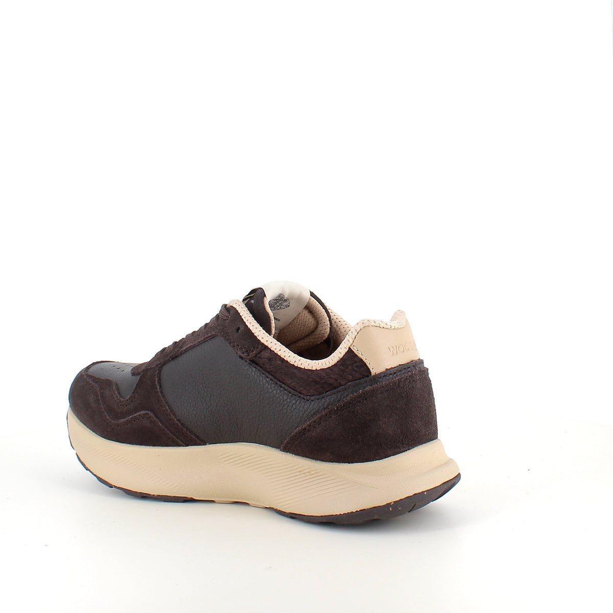 Mathilde Runner Leather – sjokoladebrun Woden sneaker med lett rullesåle