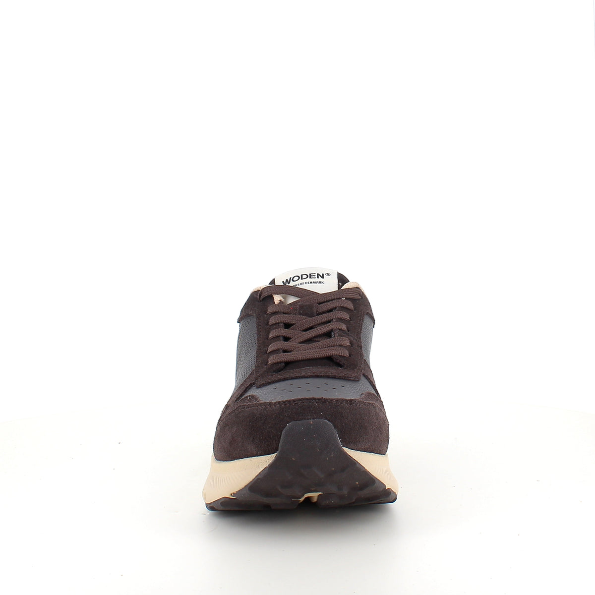 Mathilde Runner Leather – sjokoladebrun Woden sneaker med lett rullesåle