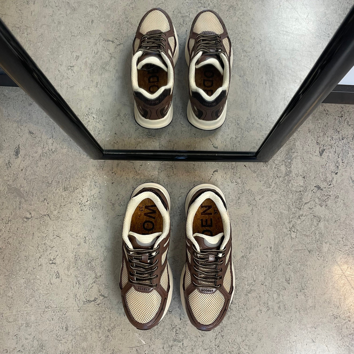 Woden Freja Runner – brun sneaker med lett rullesåle