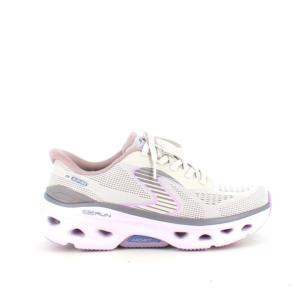 Skechers damesneakers i beige – Slip-ins med Arch Fit og ekstra støtdemping