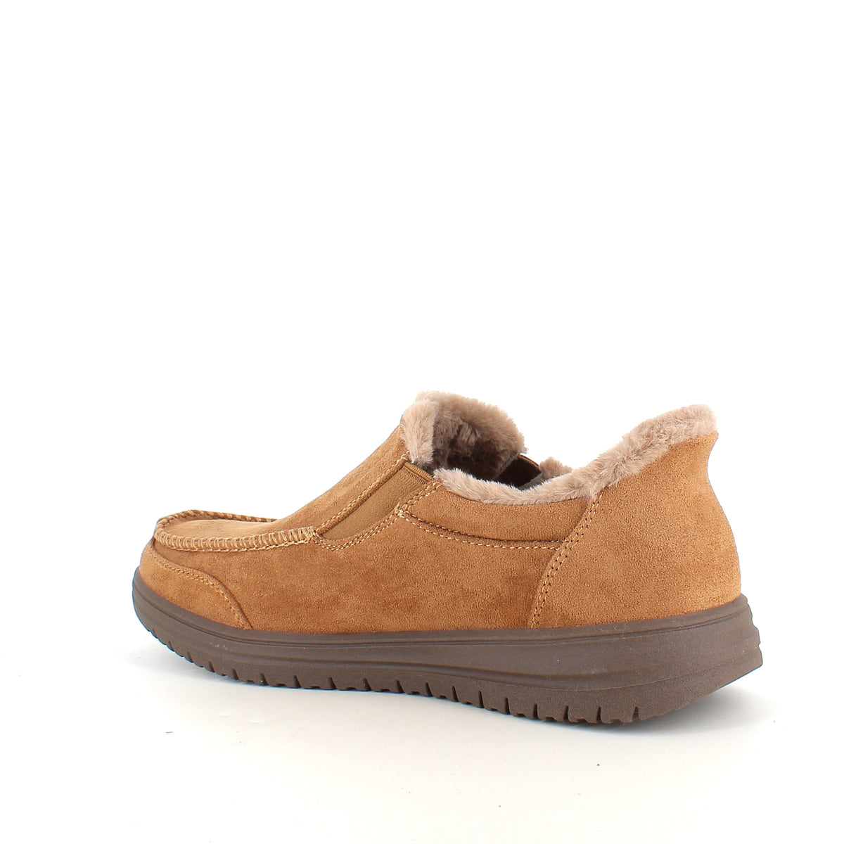 Skechers slip-on tøfler i brun – varm og romslig passform