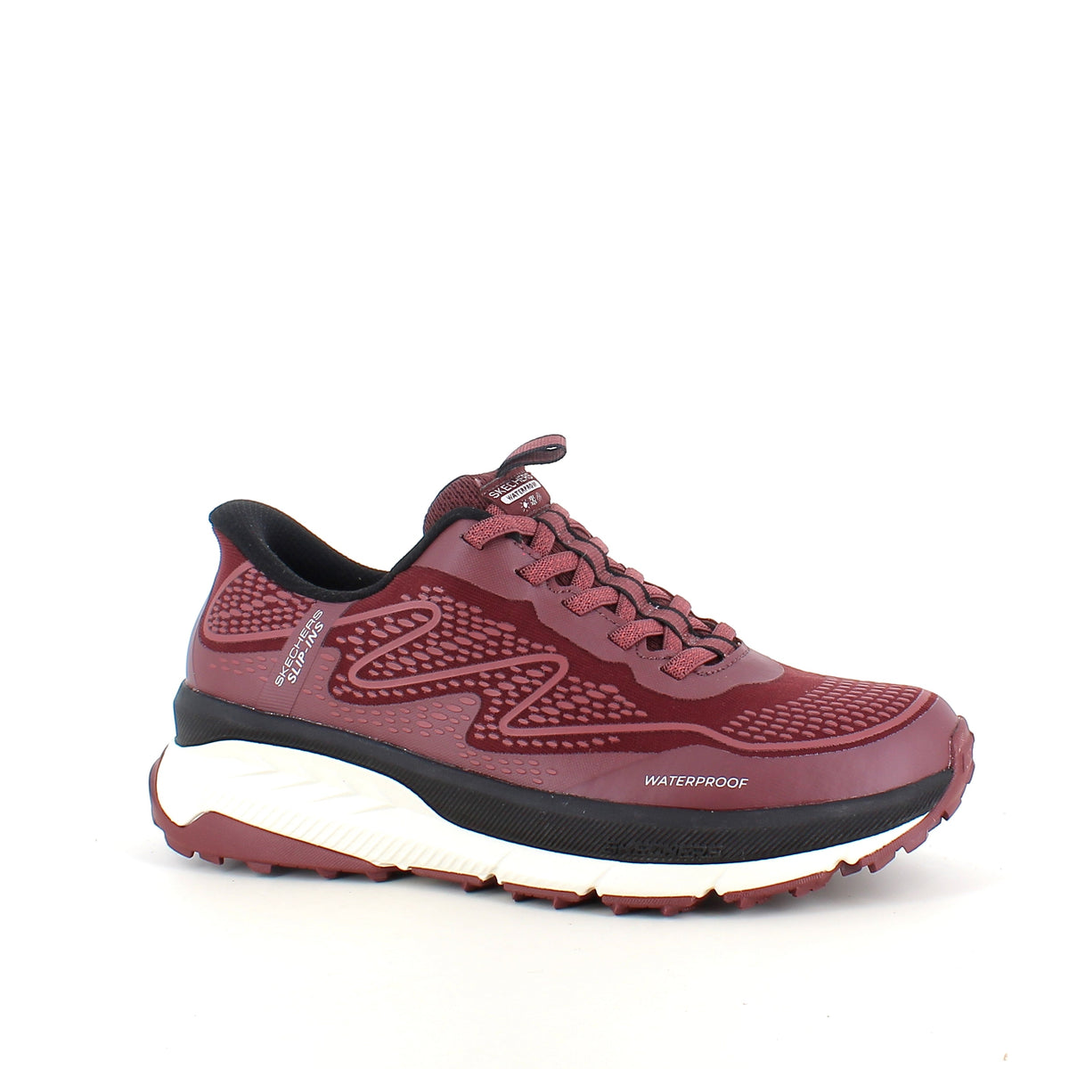 Bordeaux Skechers vanntett Slip-in sko med Memory Foam og god støtdemping