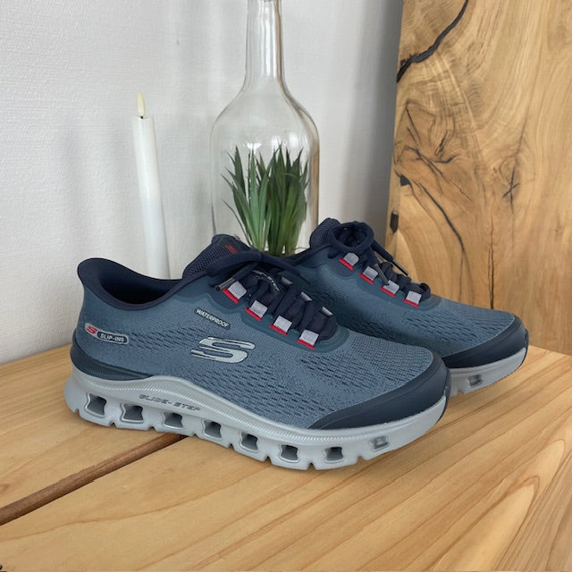 Blå Skechers Glide-Step Pro – vanntette Slip-ins sko med Memory Foam