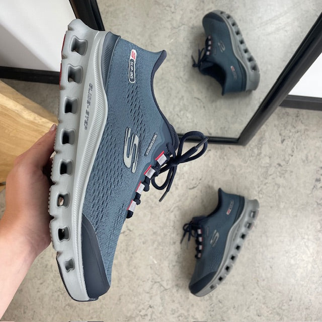 Blå Skechers Glide-Step Pro – vanntette Slip-ins sko med Memory Foam