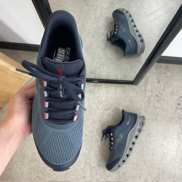 Blå Skechers Glide-Step Pro – vanntette Slip-ins sko med Memory Foam