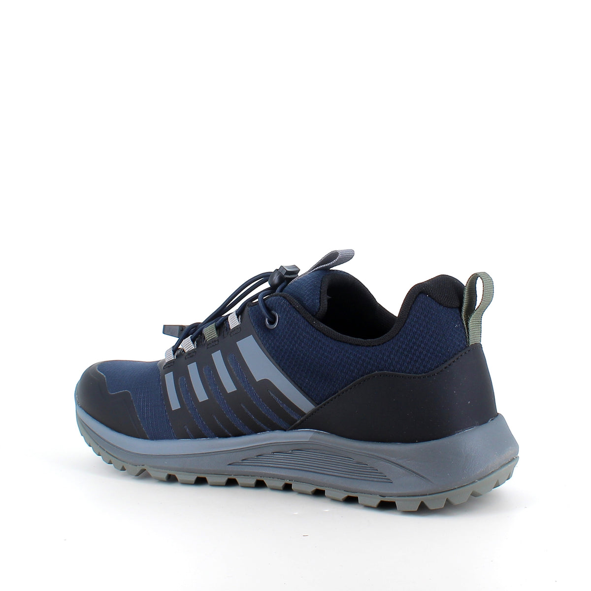 Vanntett herre outdoorsko i marineblå med fotbuestøtte og bred passform fra Green Comfort