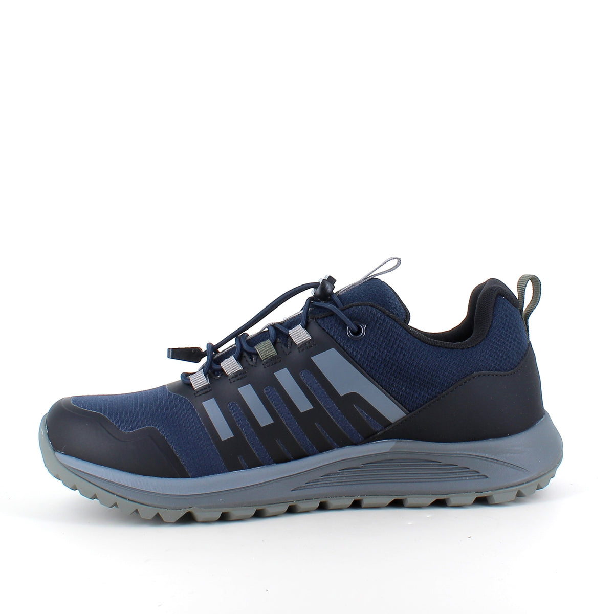 Vanntett herre outdoorsko i marineblå med fotbuestøtte og bred passform fra Green Comfort