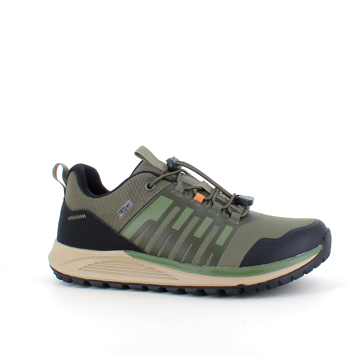 Vanntett herre outdoorsko i grønn med fotbuestøtte og bred passform fra Green Comfort