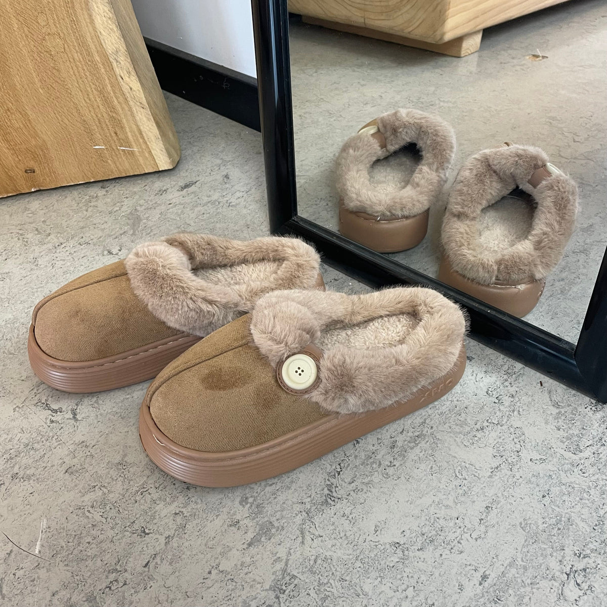 Matstar slip-in – varm og bred tøffel med tykk, myk såle