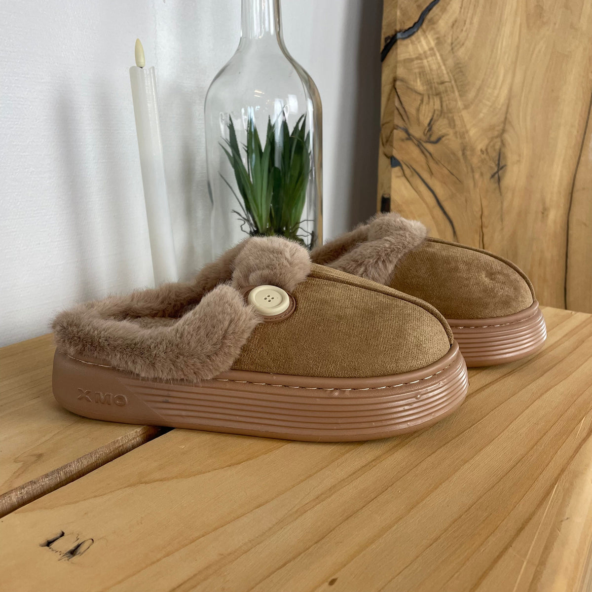 Matstar slip-in – varm og bred tøffel med tykk, myk såle