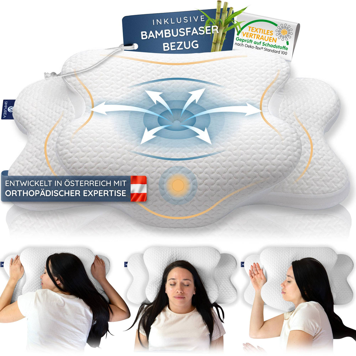 Ortopedisk hodepute – memoryskum med bambustrekk