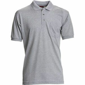 Nybo Gråmelert Herre Basic Polo T-skjorte, slitesterk, brystlomme