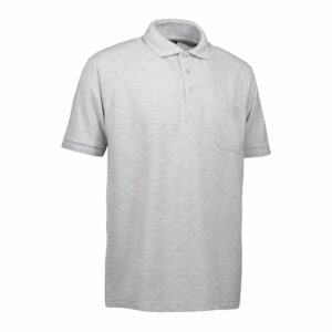 Nybo Grå Melange Herre Prowear Poloshirt, Slitesterk, Brystlomme