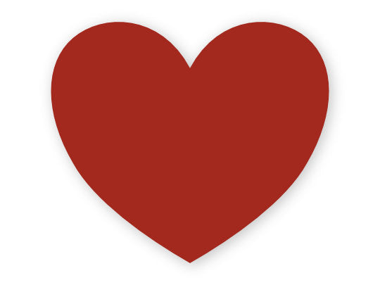Hjerteformet navneskilt med magnet på baksiden