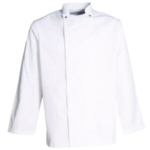 Nybo Hvid Unisex Take Away Kokkejakke, Langermet, Romslig Passform