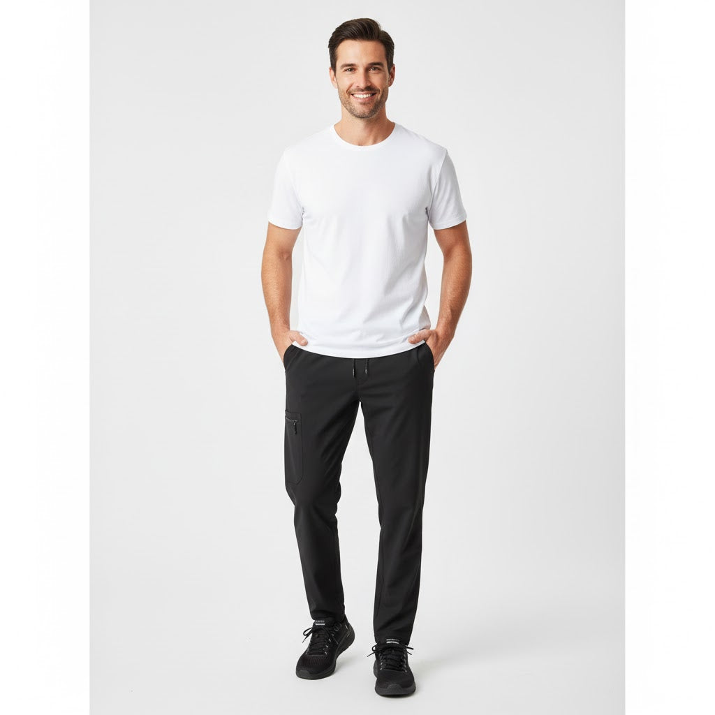 Nybo Hvid Herre Basic T-Shirt, klassisk modell, fasongstabil
