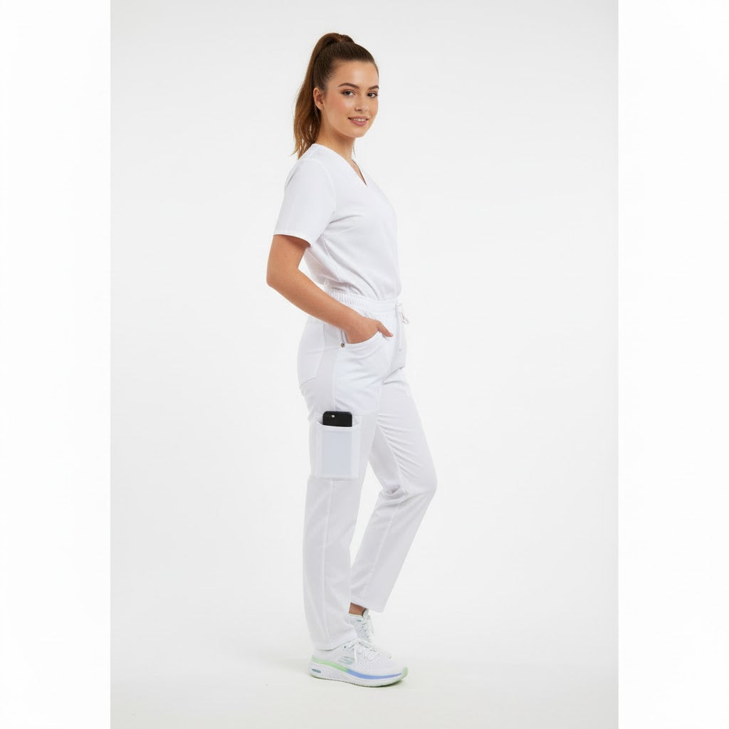 Nybo Hvite Unisex Club-Classic Bukser med mobillomme, komfort