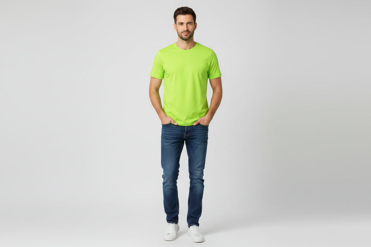 Stretch t-skjorte til herre i lime