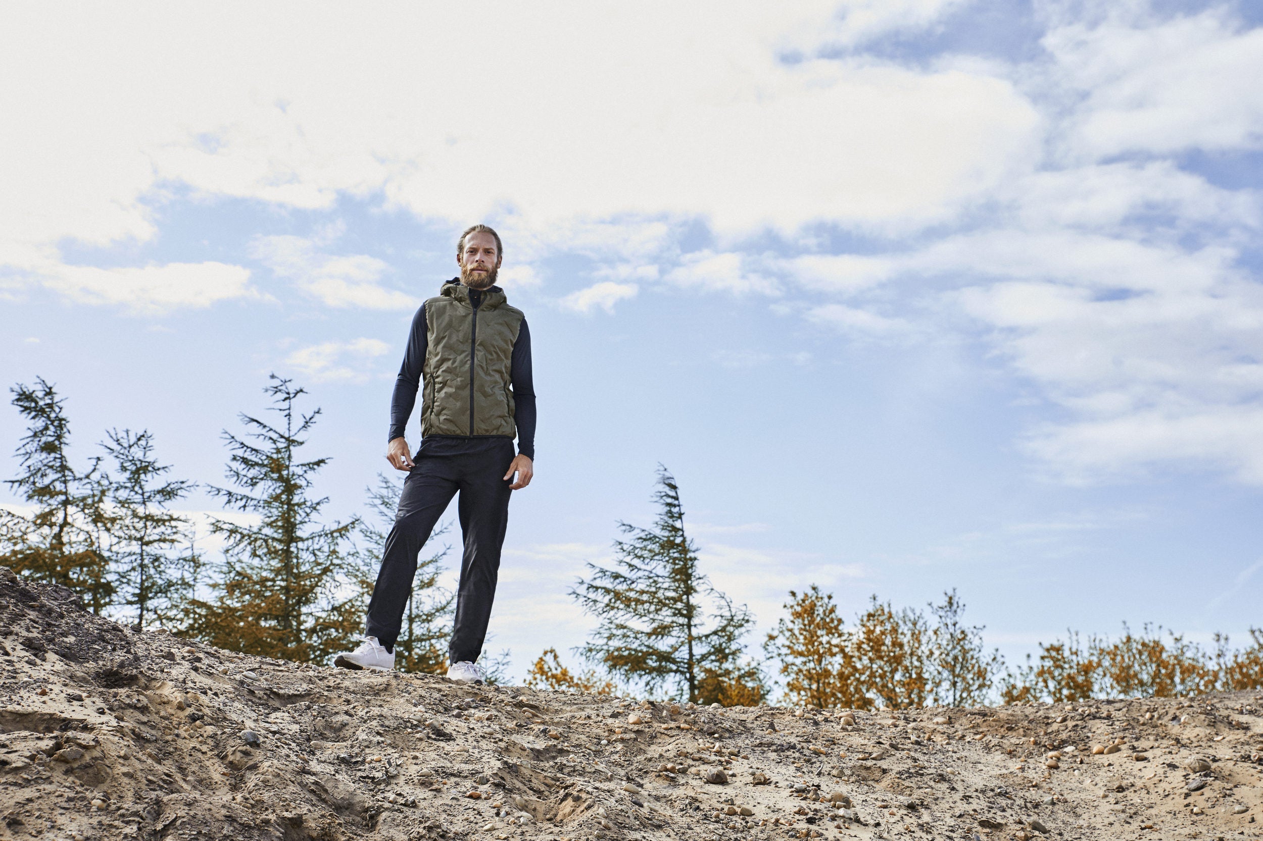 Stretchbukser til herre i svart