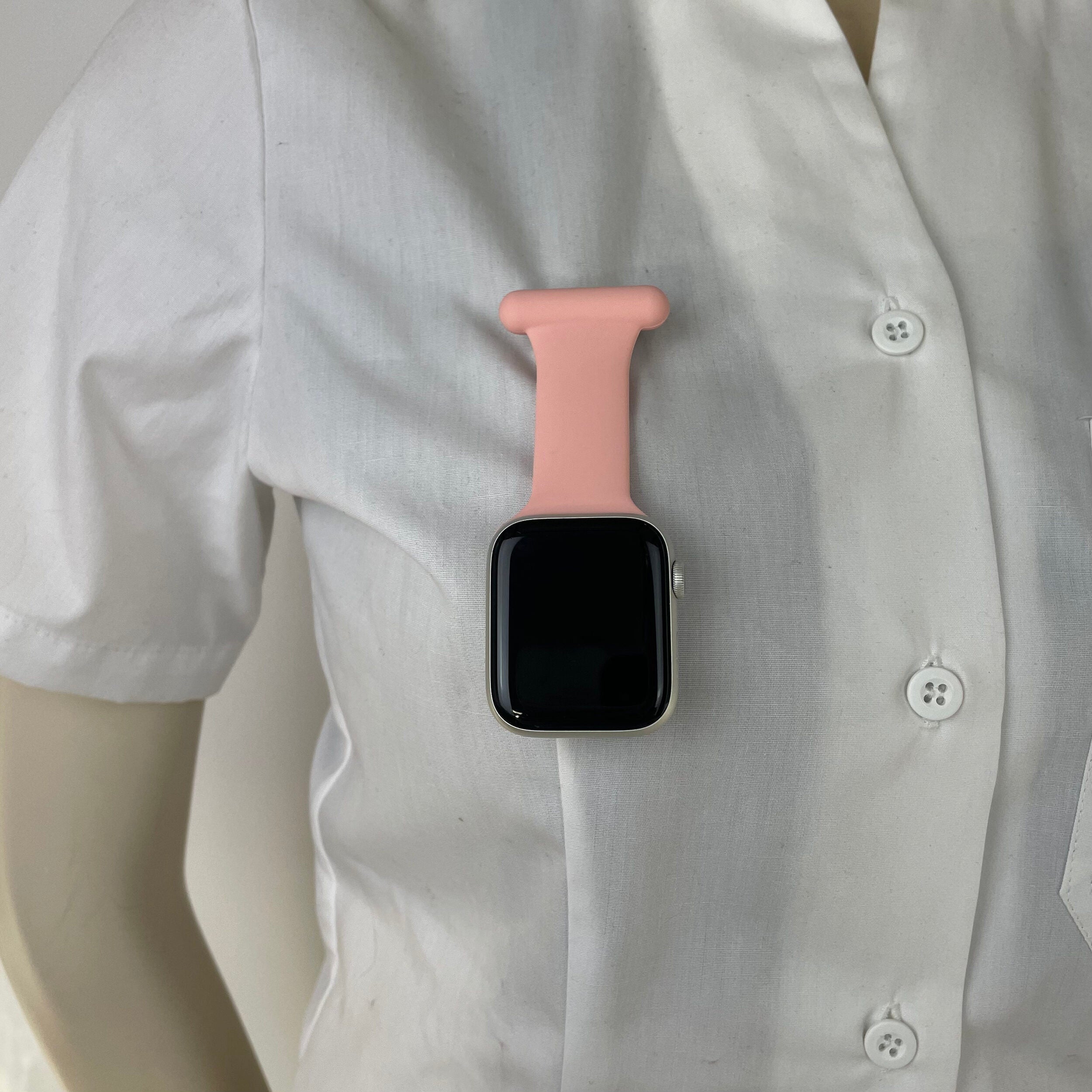 Rosa silikonrem til Apple Watch for sykepleiere