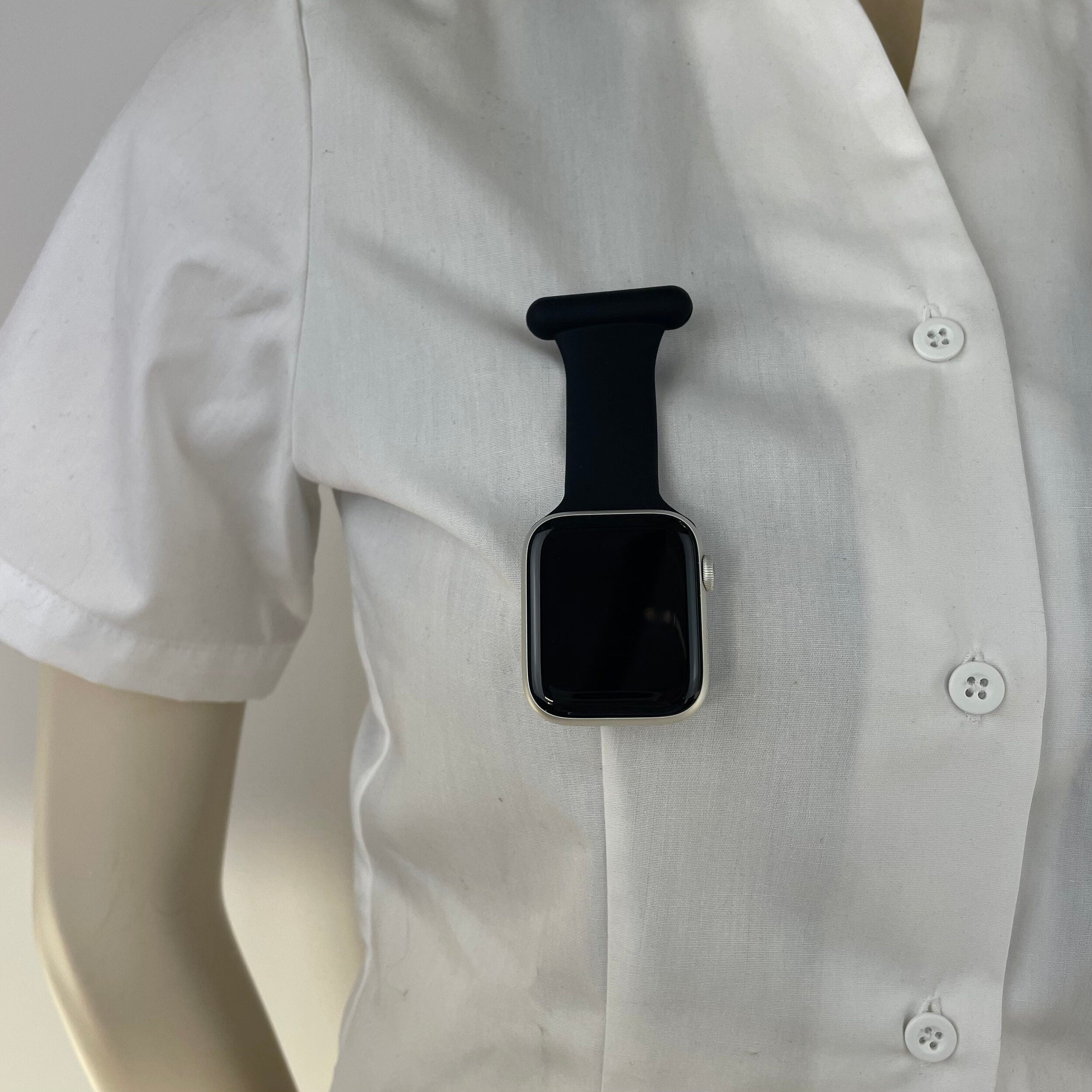 Svart silikonrem til Apple Watch for sykepleiere