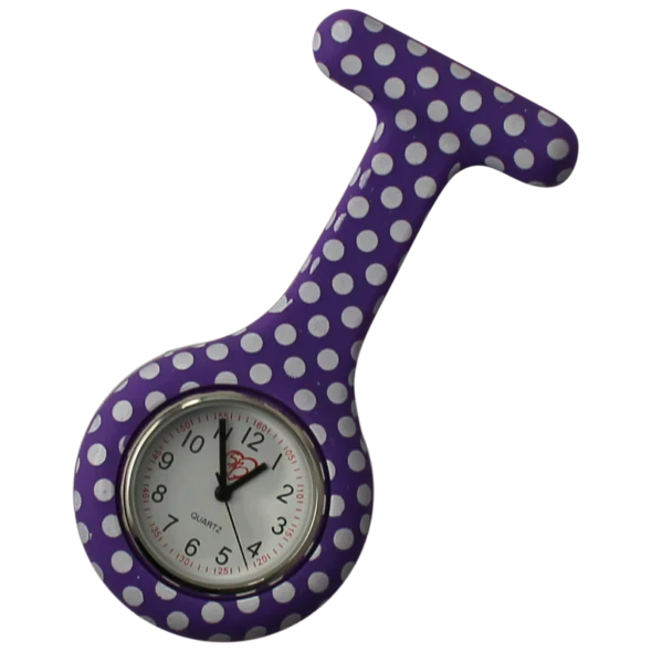 Silikon sykepleierur - lilla med polkadotter