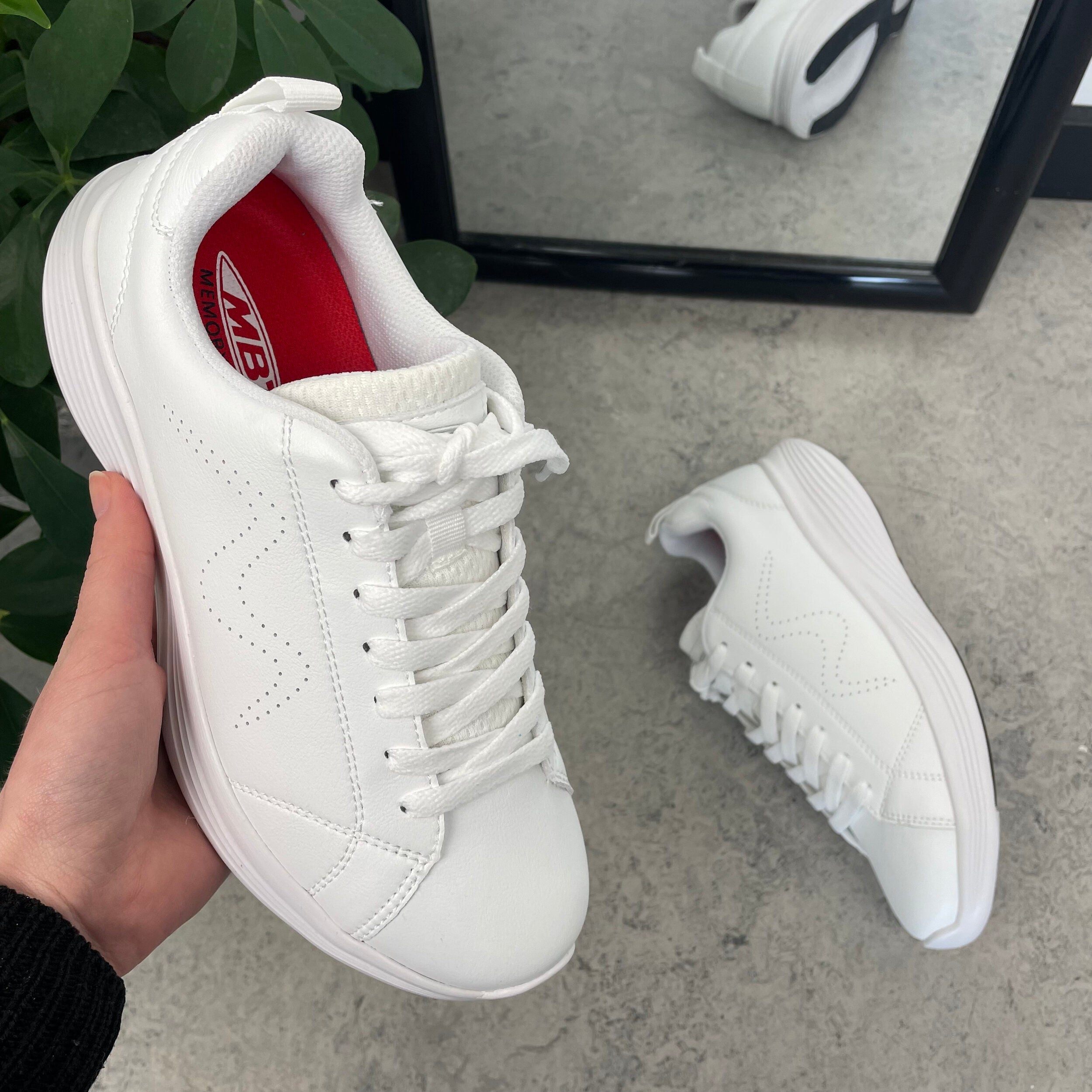 Hvit Ren Lace-up-sko fra MBT